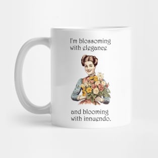 Blossoming Elegance & Blooming Innuendo: Victorian Lady with Flowers Mug